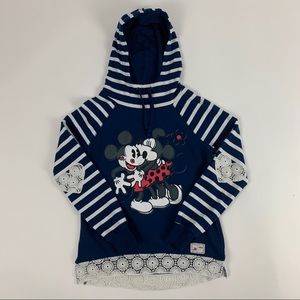 Disney Mickey Mouse Stripe Hoodie with Crochet